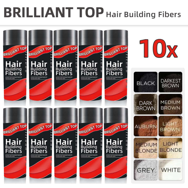 10 Bottles Brilliant Top Hair Building Fibers