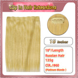 18'' Russian Hair On Blonde Range Clip In Hair Extensions 3 Pieces 21 Clips Standard Full Head  26