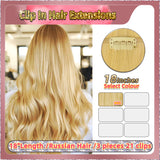 18'' Russian Hair On Blonde Range Clip In Hair Extensions 3 Pieces 21 Clips Standard Full Head  26