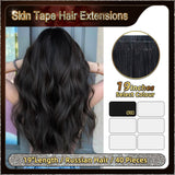 19'' Russian Hair On Darker Range Skin Tape Hair Extensions 40 PCs Standard Full Head  25