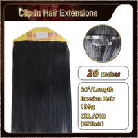 26'' Russian Hair On Darker Range Clip In Hair Extensions 3 Pieces 21 Clips Standard Full Head  25