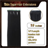 19'' Russian Hair On Darker Range Skin Tape Hair Extensions 40 PCs Standard Full Head  25