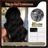 20'' Russian Hair On Darker Range Clip In Hair Extensions 3 Pieces 21 Clips Standard Full Head  27