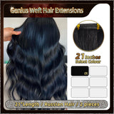 21'' Russian Hair On Darker Range Genius Weft Hair Extensions  2 Strips Standard Full Head  27