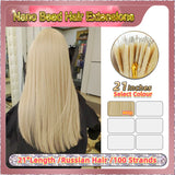 21'' Russian Hair On Blonde Range Nano Bead Hair Extensions 100 Strands Standard Full Head  28