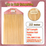 22'' Russian Hair On Blonde Range Clip In Hair Extensions 3 Pieces 21 Clips Standard Full Head 26/29