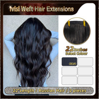 22'' Russian Hair On Darker Range Invisi Weft Hair Extensions  2 Strips Standard Full Head  24