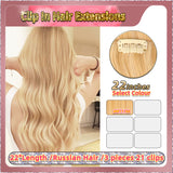 22'' Russian Hair On Blonde Range Clip In Hair Extensions 3 Pieces 21 Clips Standard Full Head 26/29