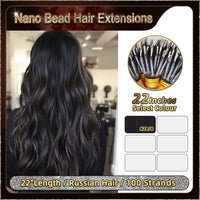 22'' Russian Hair On Darker Range Nano Bead Hair Extensions  100 Strands Standard Full Head  24