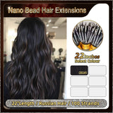 22'' Russian Hair On Darker Range Nano Bead Hair Extensions  100 Strands Standard Full Head  24