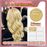 24'' Russian Hair On Blonde Range Clip In Hair Extensions 3 Pieces 21 Clips Standard Full Head  26