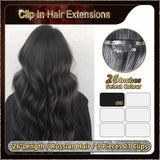 26'' Russian Hair On Darker Range Clip In Hair Extensions 3 Pieces 21 Clips Standard Full Head  25