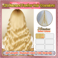 26'' Russian Hair  On Blonde Range F28 Diamond Feather Hair Extensions  100 Strands Standard Full Head  26