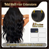 26'' Russian Hair On Darker Range Invisi Weft Hair Extensions  2 Strips Standard Full Head  25