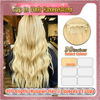 30'' Russian Hair  On Blonde Range  Clip In Hair Extensions 3 Pieces 21 Clips Standard Full Head  26/28