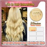 30'' Russian Hair  On Blonde Range  Clip In Hair Extensions 3 Pieces 21 Clips Standard Full Head  26/28