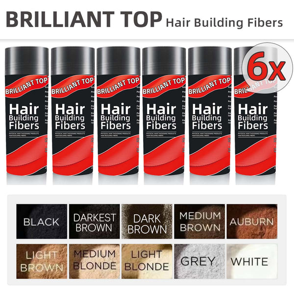 6 Bottles Brilliant Top Hair Building Fibers