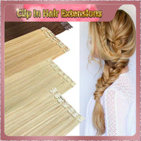 18'' Russian Hair On Blonde Range Clip In Hair Extensions 3 Pieces 21 Clips Standard Full Head  26