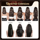 22'' Russian Hair On Darker Range Clip In Hair Extensions