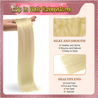 34'' Russian Hair  On Blonde Range  Clip In Hair Extensions 3 Pieces 21 Clips Standard Full Head  33