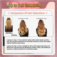 22'' Russian Hair On Blonde Range Clip In Hair Extensions 3 Pieces 21 Clips Standard Full Head 26/29