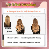 34'' Russian Hair  On Blonde Range  Clip In Hair Extensions 3 Pieces 21 Clips Standard Full Head  33