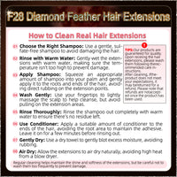 26'' On Darker Range F28 Diamond Feather Hair Extensions  100 Strands Standard Full Head  27