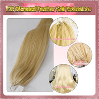 22'' Russian Hair On Blonde Range F28 Diamond Feather Hair Extensions 100 Strands Standard Full Head  26