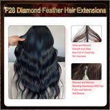 26'' On Darker Range F28 Diamond Feather Hair Extensions  100 Strands Standard Full Head  27