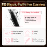 26'' On Darker Range F28 Diamond Feather Hair Extensions  100 Strands Standard Full Head  27