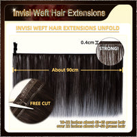 22'' Russian Hair On Darker Range Invisi Weft Hair Extensions  2 Strips Standard Full Head  24