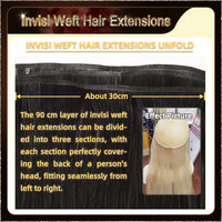 26'' Russian Hair On Darker Range Invisi Weft Hair Extensions  2 Strips Standard Full Head  25