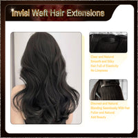 26'' Russian Hair On Darker Range Invisi Weft Hair Extensions  2 Strips Standard Full Head  25