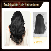 26'' Russian Hair On Darker Range Invisi Weft Hair Extensions  2 Strips Standard Full Head  25