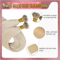 22'' Russian Hair On Blonde Range Nano Bead Hair Extensions 100 Strands Standard Full Head  26