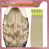 22'' Russian Hair On Blonde Range Nano Bead Hair Extensions 100 Strands Standard Full Head  28