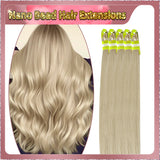 21'' Russian Hair On Blonde Range Nano Bead Hair Extensions 100 Strands Standard Full Head  28