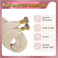 21'' Russian Hair On Blonde Range Nano Bead Hair Extensions 100 Strands Standard Full Head  28