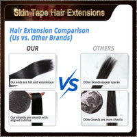 19'' Russian Hair On Darker Range Skin Tape Hair Extensions 40 PCs Standard Full Head  25