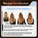 20'' Russian Hair On Darker Range Skin Tape Hair Extensions 40 PCs Standard Full Head 27