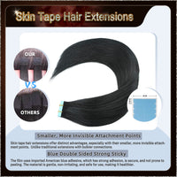 19'' Russian Hair On Darker Range Skin Tape Hair Extensions 40 PCs Standard Full Head  25