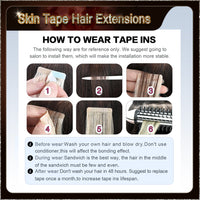 20'' Russian Hair On Darker Range Skin Tape Hair Extensions 40 PCs Standard Full Head 27