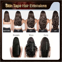 19'' Russian Hair On Darker Range Skin Tape Hair Extensions 40 PCs Standard Full Head  25