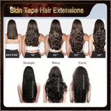 20'' Russian Hair On Darker Range Skin Tape Hair Extensions 40 PCs Standard Full Head 27