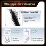 19'' Russian Hair On Darker Range Skin Tape Hair Extensions 40 PCs Standard Full Head  25