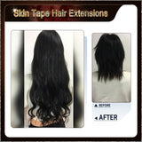 19'' Russian Hair On Darker Range Skin Tape Hair Extensions 40 PCs Standard Full Head  25